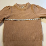 Joie Size XS Champagne Colored Cotton & Cashmere Rib Knit Crew Neck Sweater