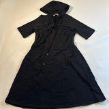 EShakti Wayward Fancies Size 1X/16W Black Hooded Lace Up Short Sleeve Dress