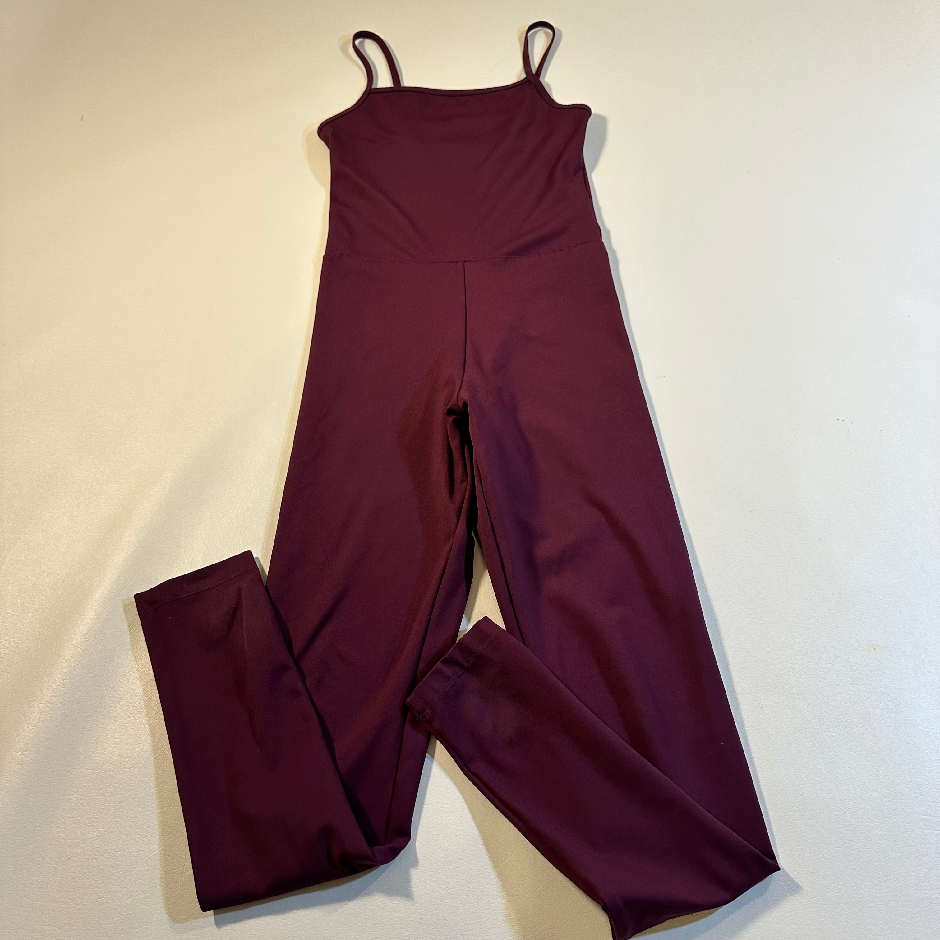 Girlfriend Collective Size S Purple Spaghetti Strap Unitard Jumpsuit