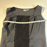 Eshakti Custom Size 1X(?) Gray Sleeveless Sheath Dress With Black Lace Panel