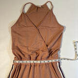 Ramy Brook NY Size S Maddie Caramel Pink Lounge Jumpsuit W Metallic Leg Stripes