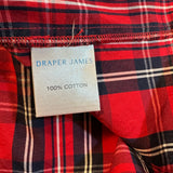 Draper James Size 2X Red Plaid Smock Top Short Sleeve Peplum Midi Dress