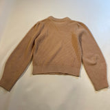 Joie Size XS Champagne Colored Cotton & Cashmere Rib Knit Crew Neck Sweater