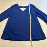 1. State Size L Cobalt Blue Deep V Back Flowy Blouse