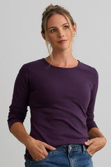 Luxe 100% Organic Cotton Jewel Neck Long Sleeve Tee