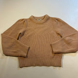 Joie Size XS Champagne Colored Cotton & Cashmere Rib Knit Crew Neck Sweater