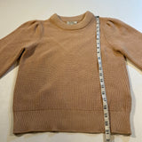 Joie Size XS Champagne Colored Cotton & Cashmere Rib Knit Crew Neck Sweater