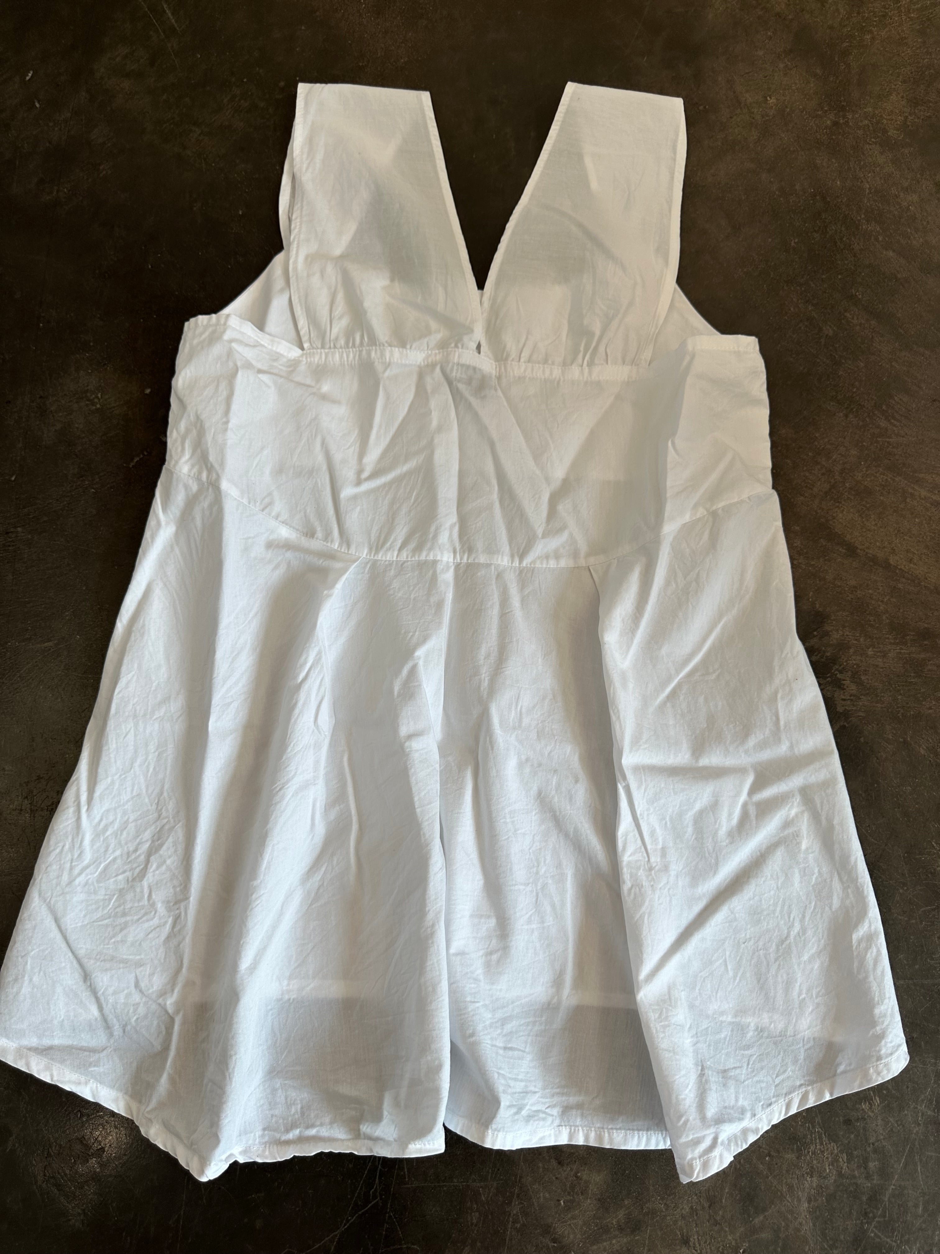 Bloi Size S 100% Organic Cotton White Square Neck Wide Strap Alby Top