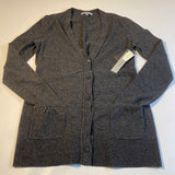 NWT Classiques Entier Size M Dark Grey Button Down Wool Blend Cardigan Sweater
