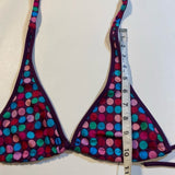 NWOT Victoria’s Secret Size XS Purple Polka Dot Triangle String Bikini Halter Top