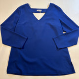 1. State Size L Cobalt Blue Deep V Back Flowy Blouse