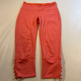 Prana Size M Coral Tori Athletic Tori Capri W Lattice Detail Active Athleisure.