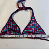NWOT Victoria’s Secret Size XS Purple Polka Dot Triangle String Bikini Halter Top