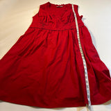 Eshakti Custom Size 1X(?) Red Sleeveless Ruffle Cross Front Poplin A-Line Dress