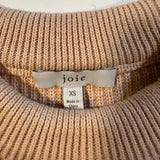 Joie Size XS Champagne Colored Cotton & Cashmere Rib Knit Crew Neck Sweater