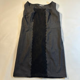 Eshakti Custom Size 1X(?) Gray Sleeveless Sheath Dress With Black Lace Panel