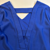 1. State Size L Cobalt Blue Deep V Back Flowy Blouse