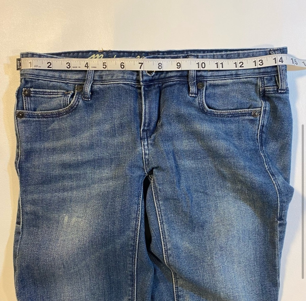 Madewell Size 24 Rail Straight Medium Wash Blue Denim Jeans (Altered)