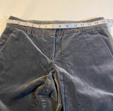 Theory Size 2 Grey Velvet Slightly Flared Pants W Side Panels Made In USA