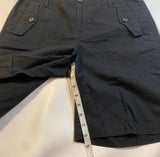 LRL Ralph Lauren Size 8P Black Cotton Roll Tab Bermuda Shorts