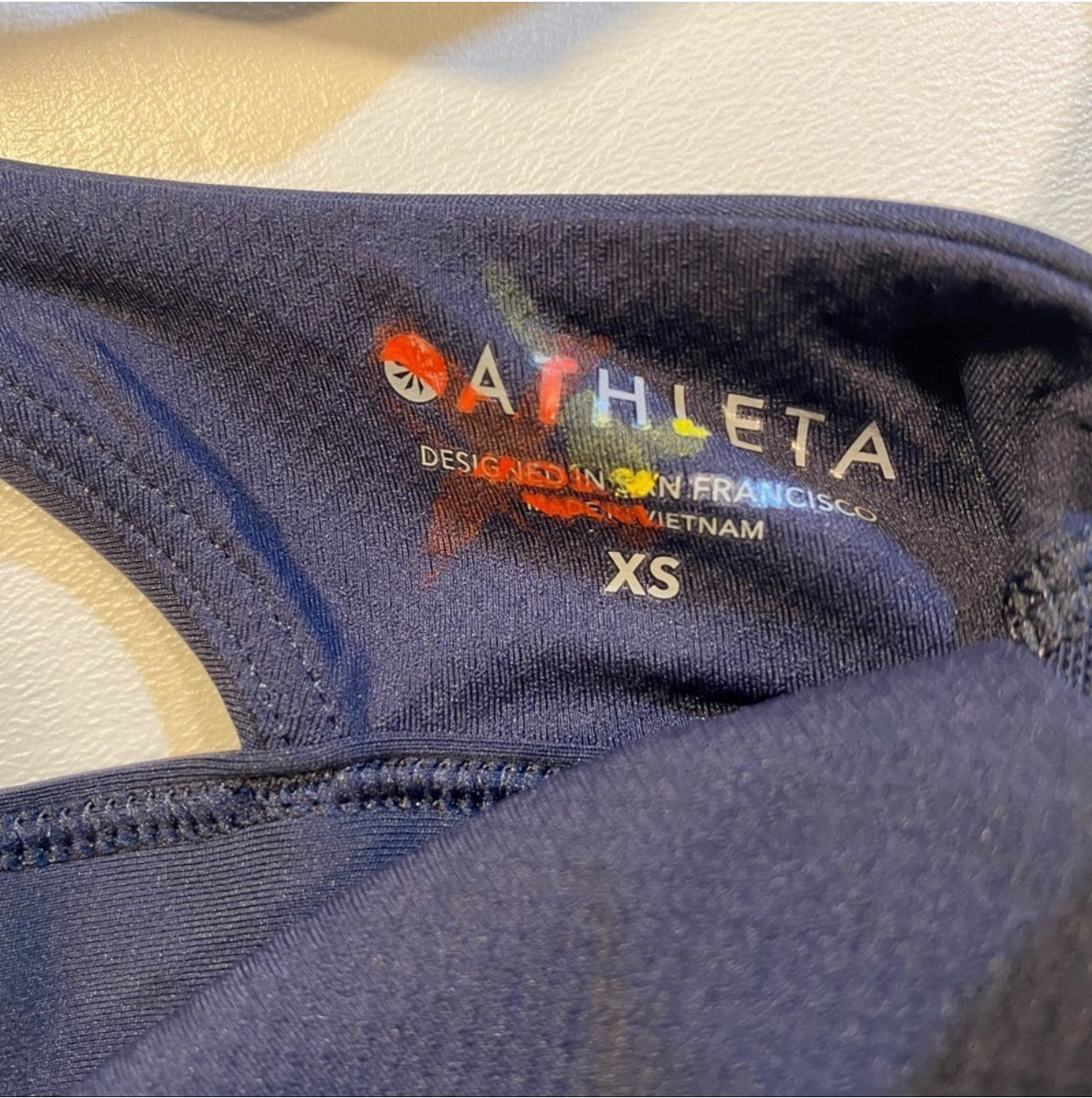NWT $69 Athleta Size XS Navy 2 In 1 Ultimate Support Supersonic Top W Built In Bra
