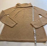 Talbots Size XS Metallic Gold Tan Cowl Neck Sweater W Rolled Hem