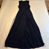 BCBG Size XXS Navy Color Block Luxe Crepe Pleated Wide Leg Jumpsuit