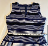 Madewell Size M Blue Textured Stripe Ponte Gallerist Dress. Retail $138