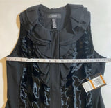 NWT Alfani Size S Weighty Faux Fur Vest W Layered Ruffle Collar Retail $119