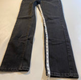 WHBM Size 6R Dark Grey Denim Noir Slim Leg Textured Pocket Design Jeans