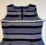 Madewell Size M Blue Textured Stripe Ponte Gallerist Dress. Retail $138