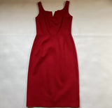 NWT $128 Love...Ady Size XS Red Wired V Notch Bodycon Ponte Dress