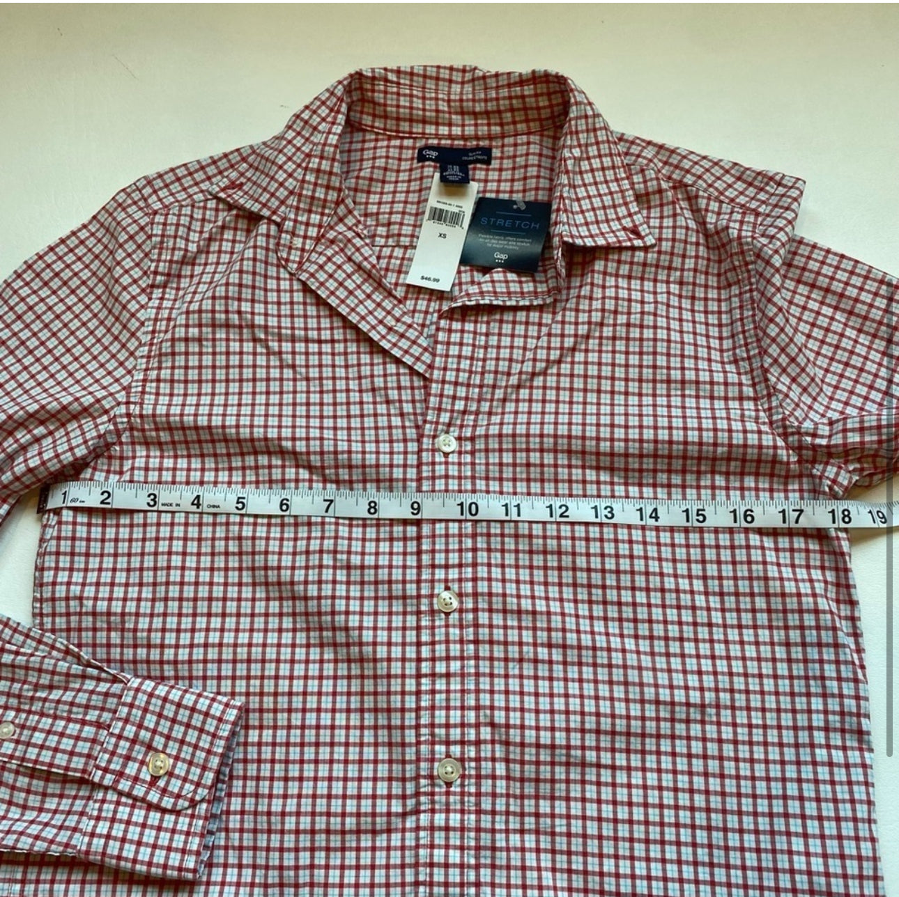 NWT Gap $47 Plaid Slim Fit Lightweight Long Sleeve Casual Button Down Shirt