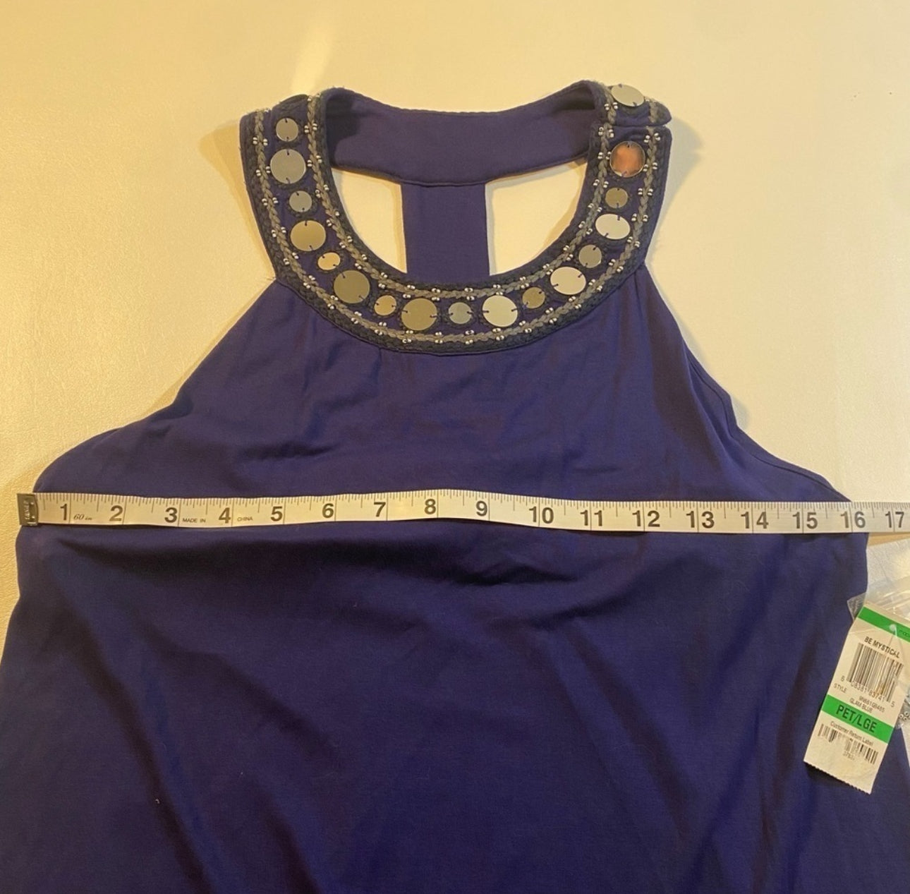 NWT INC International Concepts Size PL Royal Blue Halter Dress W Silver Sequins