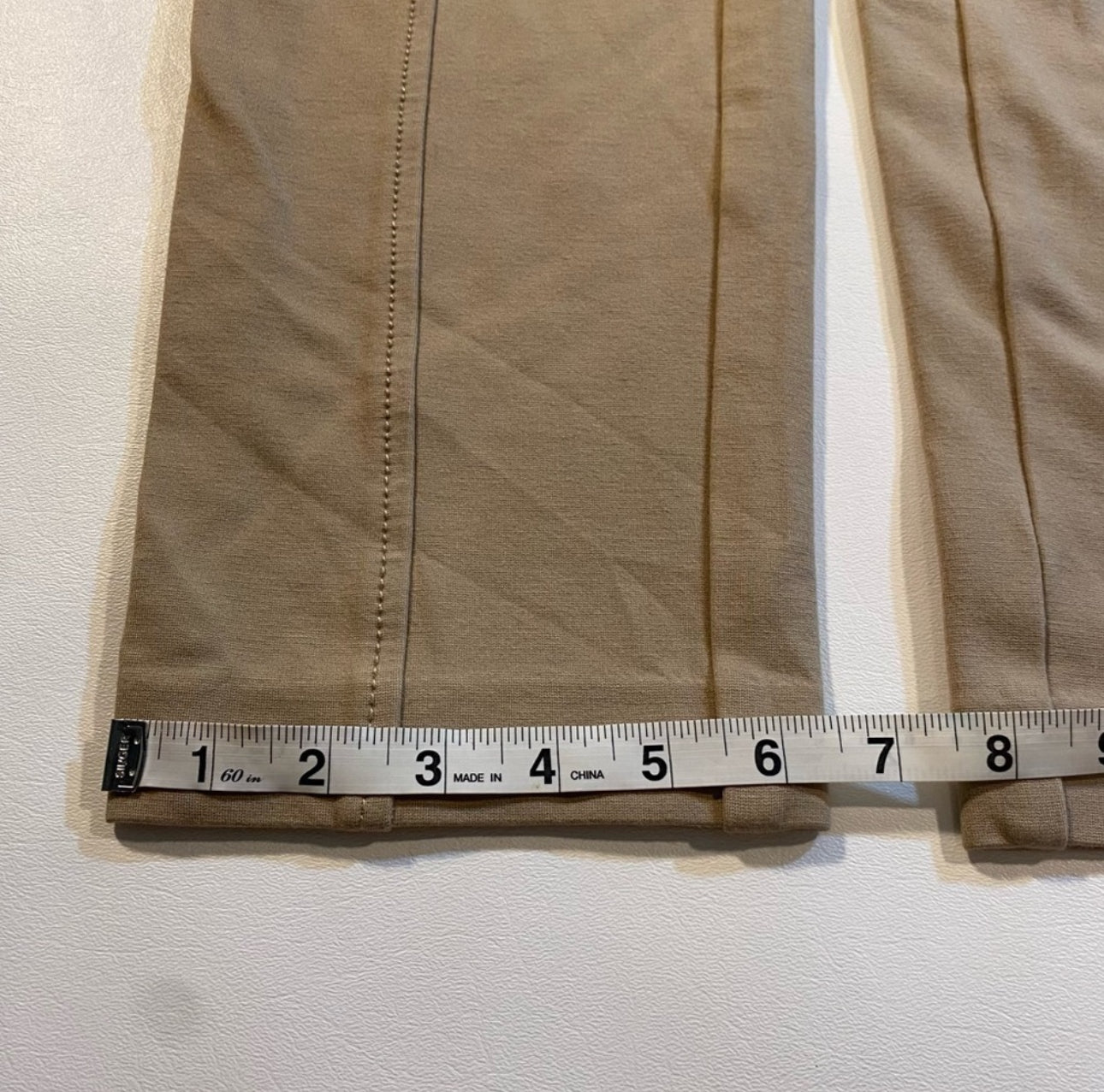 Talbots Size 2 Khaki Paneled Straight Leg Ponte Ankle Pants