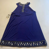 NWT INC International Concepts Size PL Royal Blue Halter Dress W Silver Sequins