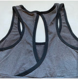 Lucy Tech Size S Grey Athletic Tank W Keyhole Peekaboo Back, Adjustable Hem