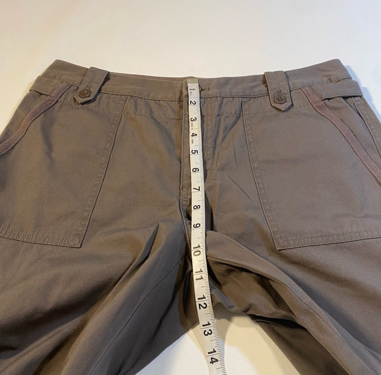 NWT $69 Sigrid Olsen Size 10 Brownish Grey 100% Cotton Bermuda Shorts