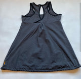 Lucy Tech Size S Grey Athletic Tank W Keyhole Peekaboo Back, Adjustable Hem