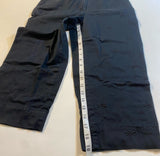 Talbots Size 8P Dark Navy Blue Dragonfly Embroidered Crop Capri Pants