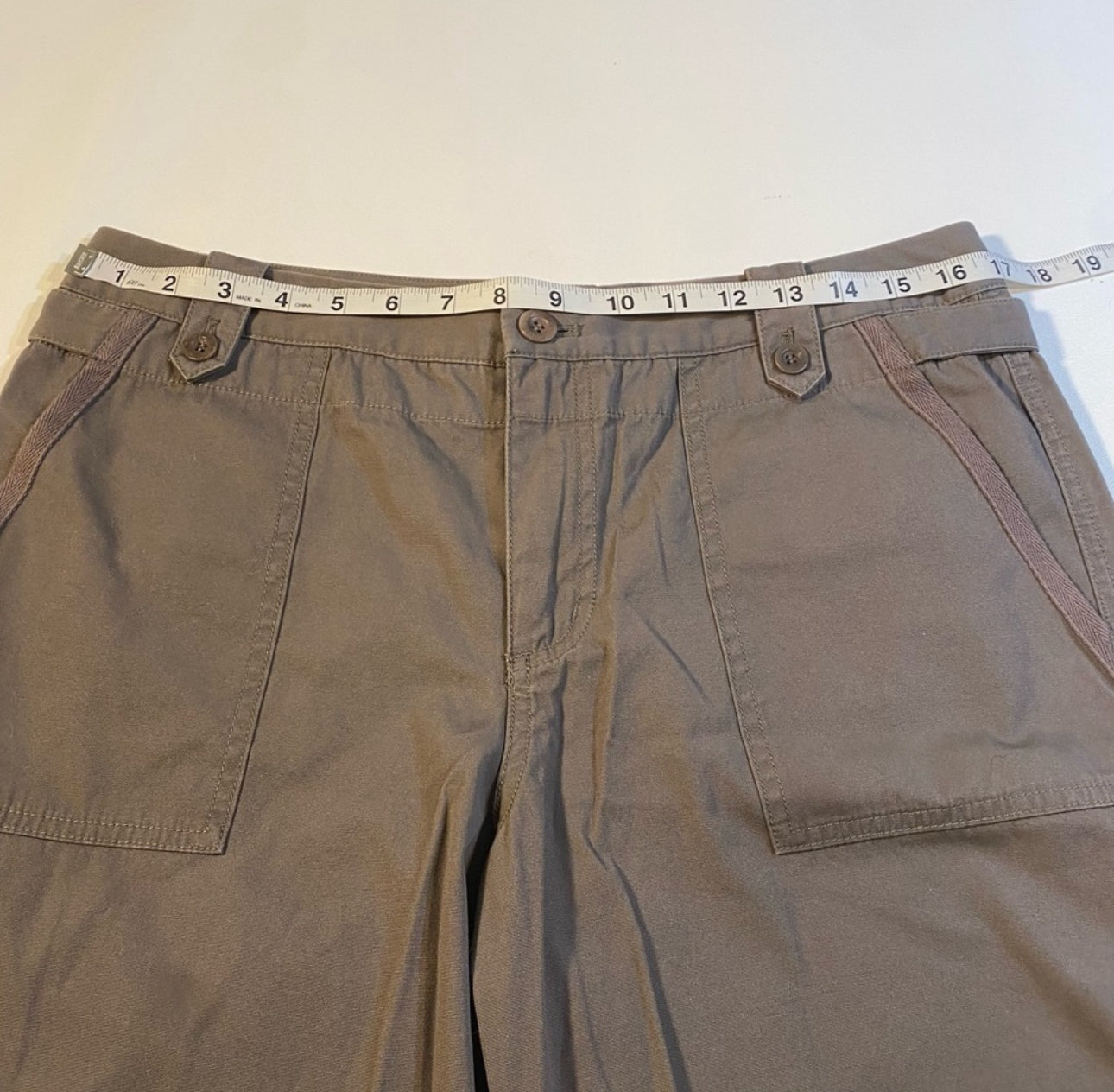 NWT $69 Sigrid Olsen Size 10 Brownish Grey 100% Cotton Bermuda Shorts