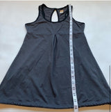 Lucy Tech Size S Grey Athletic Tank W Keyhole Peekaboo Back, Adjustable Hem