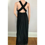 Jodi Kristopher Size 5 Black Beaded Halterneck Cross Back Formal Gown