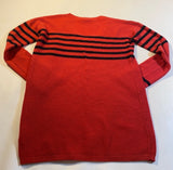 Gap Maternity Size M Pink Wool Blend Ribbed Sweater With Navy Blue Stripes