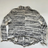 Lou & Grey Size L Drape Front Open Cardigan Sweater With Ribbed Sleeve Detailing