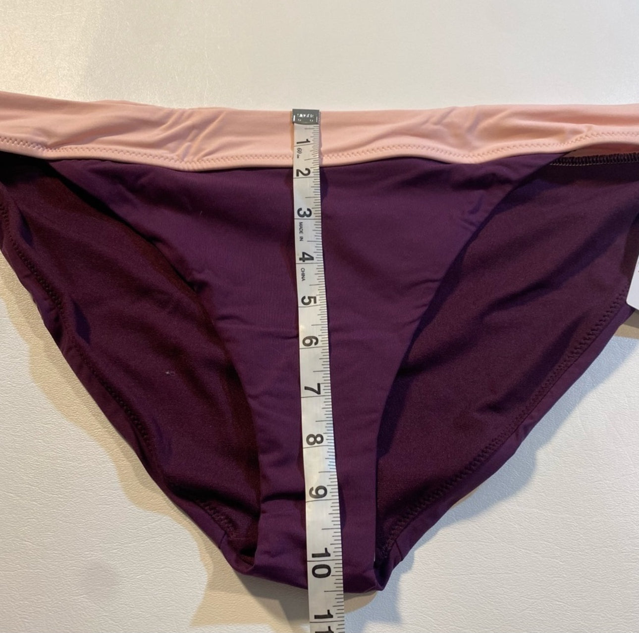 NWT $54 Athleta Size XL Mod Block Mid Rise UPF 50+ Plum & Pink Bikini Bottom