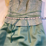 NWT Alfred Angelo Size 10 Mint Green Square Neck Formal Dress With Lace Bodice
