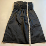 NY&Co Size 2 Black Satin Empire Waist Knee Length Strapless Cocktail Dress