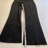 Vintage Lillie Rubin Size 4 Black Subtly Wide Leg Pants With Leather Piping