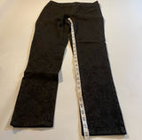 WHBM Size S Black Denim Damask Contour Mid-Rise Slim Leg Jeans